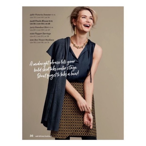 CAbi Medallion Print Knit A-Line Skirt Asymmetrical Hem Pockets XS 3403 - Picture 12 of 13